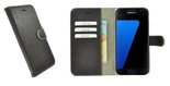 Pearlycase® Samsung Galaxy S7 Hoesje Echt Leder Wallet Bookcase Donkerbruin