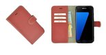 Pearlycase® Samsung Galaxy S7 Edge Hoesje Echt Leder Wallet Bookcase Oxyderood
