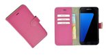 Pearlycase® Samsung Galaxy S7 Edge Hoesje Echt Leder Wallet Bookcase Roze