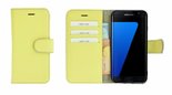 Pearlycase® Samsung Galaxy S7 Edge Hoesje Echt Leder Wallet Bookcase Geel