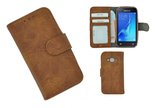 Wallet Bookcase Hoesje voor Samsung Galaxy J1 Mini (Prime) - Fashion Bruin