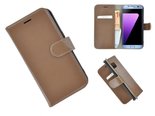 Pearlycase®-Samsung-Galaxy-S7-Edge-Hoesje-Echt-Leer-Wallet-Bookcase-Bruin