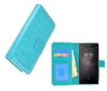 Wallet-Bookcase-Hoesje-voor-Sony-Xperia-L2-Fashion-Turquoise
