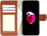Pearlycase-Echt-Lederen-Handmade-Wallet-Bookcase-hoesje-Bruin-voor-Apple-iPhone-7-Plus