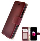 iPhone-7-plus-8-plus-6-plus-hoes-Echt-Leer-Bookcase-Handmade-Wallet-hoesje-Bordeaux-Rood-Pearlycase