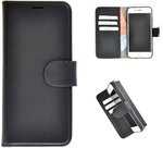 Echt-Lederen-Wallet-Bookcase-Pearlycase-Handmade-Effen-Zwart-Hoesje-voor-Apple-iPhone-6-6S