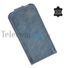 Apple Iphone 5/5S/SE Echt Leder Flip case P hoesje Blauw