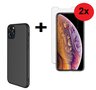iphone-11-Hoesje-Pearlycase-Cover-TPU-Siliconen-Case-Zwart-+-2x-Screenprotector-Tempered-Gehard-Glas