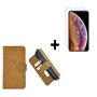 iPhone-11-Pro-Hoes-Pearlycase-Cover-Wallet-Book-Case-Bruin-+-Screenprotector-Tempered-Gehard-Glas