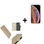 iPhone-11-Pro-Hoes-Pearlycase-Cover-Wallet-Book-Case-Goud-+-Screenprotector-Tempered-Gehard-Glas