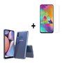 Samsung-Galaxy-A20s-Hoes-Cover-TPU-Siliconen-Hoesje-Transparant-+-Screenprotector-Tempered-Gehard-Glas-Pearlycase