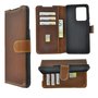 Samsung-Galaxy-S20-Ultra-hoesje-Echt-Leer-Wallet-Bookcase-hoes-cover-Antiek-Cognac-Bruin-Pearlycase