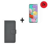 Samsung Galaxy A72 Hoesje Grijs + 2x Screenprotector