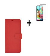 Samsung Galaxy A72 Hoesje Rood+ Full Screenprotector