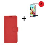 Samsung Galaxy A72 Hoesje rood + 2x Full Screenprotector
