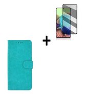 Samsung Galaxy A72 Hoesje Turquoise + Privacy Screenprotector