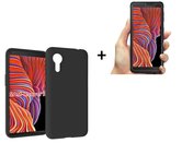 Samsung Galaxy Xcover 5 Hoesje Siliconen Zwart + Screenprotector