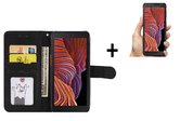 Samsung Galaxy Xcover 5 Hoesje Bookcase Zwart + Screenprotector