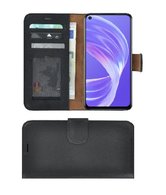 Oppo A73 5G Hoesje Echt Leder Zwart