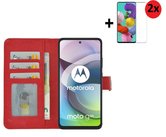 Motorola Moto G 5G Hoesje rood + 2x Screenprotector