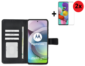 Motorola Moto G 5G Hoesje Zwart + 2x Screenprotector