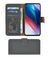 Oppo-Find-X3-Lite-Hoesje-Bookcase-Oppo-Find-X3-Lite-Wallet-Book-Case-Echt-Leer-Grijs-Cover