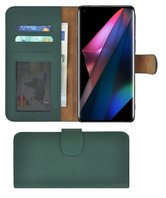 Oppo Find X3/ Oppo Find X3 Pro Hoesje Echt Leer Groen