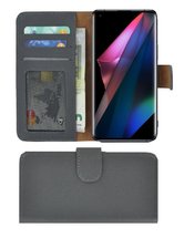 Oppo Find X3/ Oppo Find X3 Pro Hoesje Echt Leer Grijs