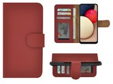 Samsung-Galaxy-A03s-Hoesje-Bookcase-Samsung-A03s-Hoesje-Book-Case-Portemonnee-Wallet-Echt-Leder-Rood-Cover