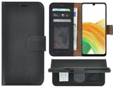 Samsung-Galaxy-A33-5G-Hoesje-Bookcase-Samsung-A33-5G-Hoesje-Book-Case-Wallet-Echt-Leer-Zwart-Cover