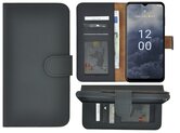 Nokia-G60-Hoesje-Bookcase-Nokia-G60-Book-Case-Wallet-Echt-Leer-Zwart-Cover