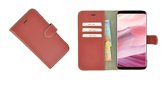 Pearlycase® Samsung Galaxy S8 Plus Hoesje Echt Leder Wallet Bookcase Oxyderood