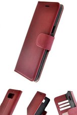 Pearlycase-Echt-Lederen-Handmade-Wallet-Bookcase-hoesje-Bordeaux-Rood-voor-Samsung-Galaxy-S8-Plus