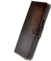 Pearlycase-Echt-Lederen-Handmade-Wallet-Bookcase-hoesje-Donker-Bruin-voor-Samsung-Galaxy-S8-Plus
